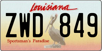 LA license plate ZWD849