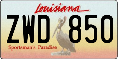 LA license plate ZWD850