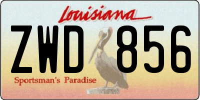 LA license plate ZWD856