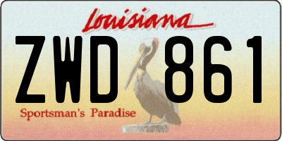 LA license plate ZWD861