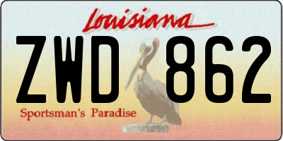 LA license plate ZWD862