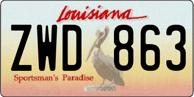 LA license plate ZWD863