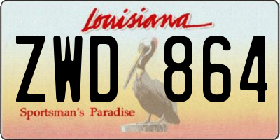 LA license plate ZWD864