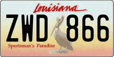 LA license plate ZWD866
