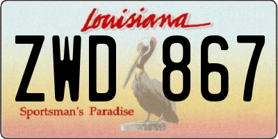 LA license plate ZWD867