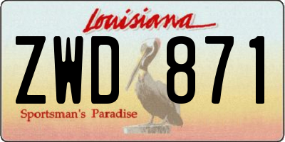 LA license plate ZWD871