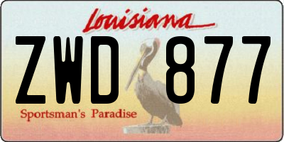 LA license plate ZWD877