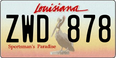 LA license plate ZWD878