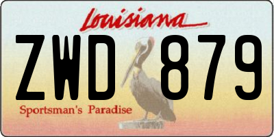 LA license plate ZWD879