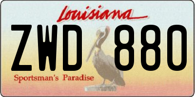LA license plate ZWD880
