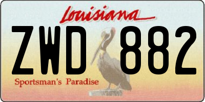 LA license plate ZWD882