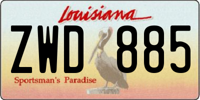 LA license plate ZWD885