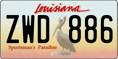LA license plate ZWD886