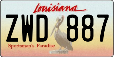 LA license plate ZWD887