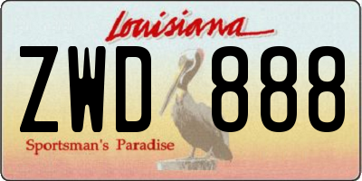 LA license plate ZWD888