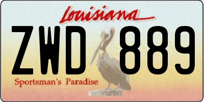LA license plate ZWD889