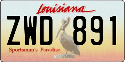 LA license plate ZWD891