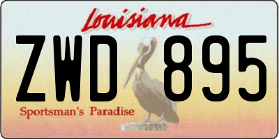 LA license plate ZWD895