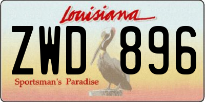 LA license plate ZWD896
