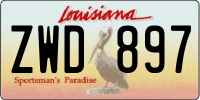 LA license plate ZWD897