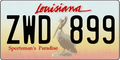 LA license plate ZWD899