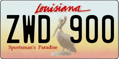 LA license plate ZWD900