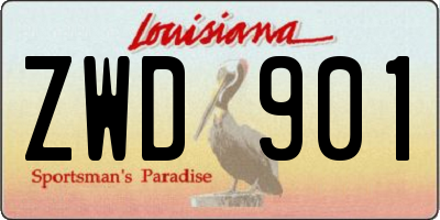 LA license plate ZWD901