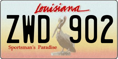 LA license plate ZWD902