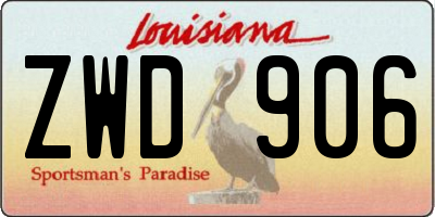 LA license plate ZWD906