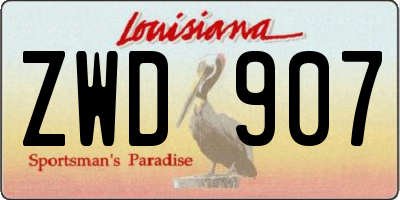 LA license plate ZWD907