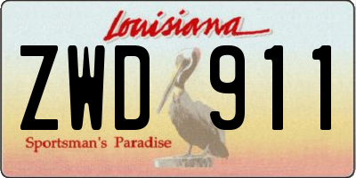 LA license plate ZWD911