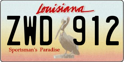 LA license plate ZWD912