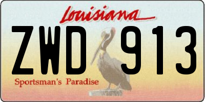 LA license plate ZWD913