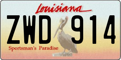 LA license plate ZWD914