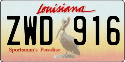 LA license plate ZWD916