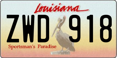 LA license plate ZWD918