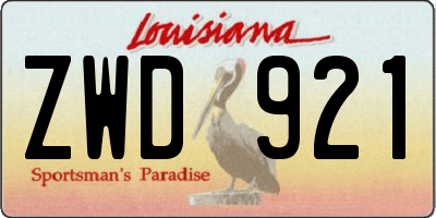 LA license plate ZWD921