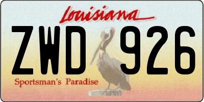 LA license plate ZWD926