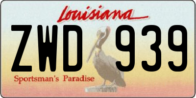 LA license plate ZWD939