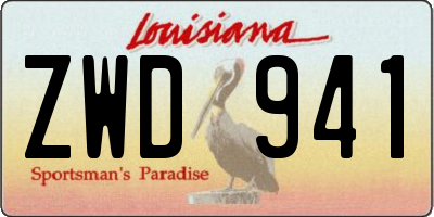 LA license plate ZWD941