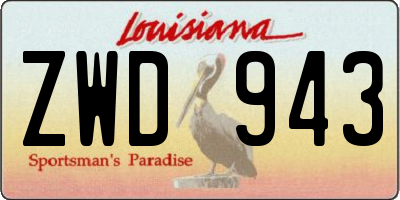 LA license plate ZWD943