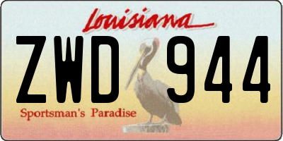 LA license plate ZWD944