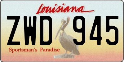LA license plate ZWD945