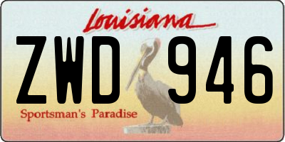 LA license plate ZWD946