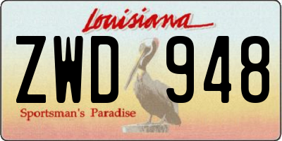 LA license plate ZWD948