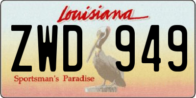 LA license plate ZWD949