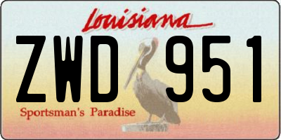 LA license plate ZWD951