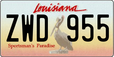 LA license plate ZWD955