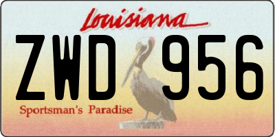 LA license plate ZWD956