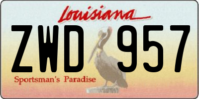 LA license plate ZWD957
